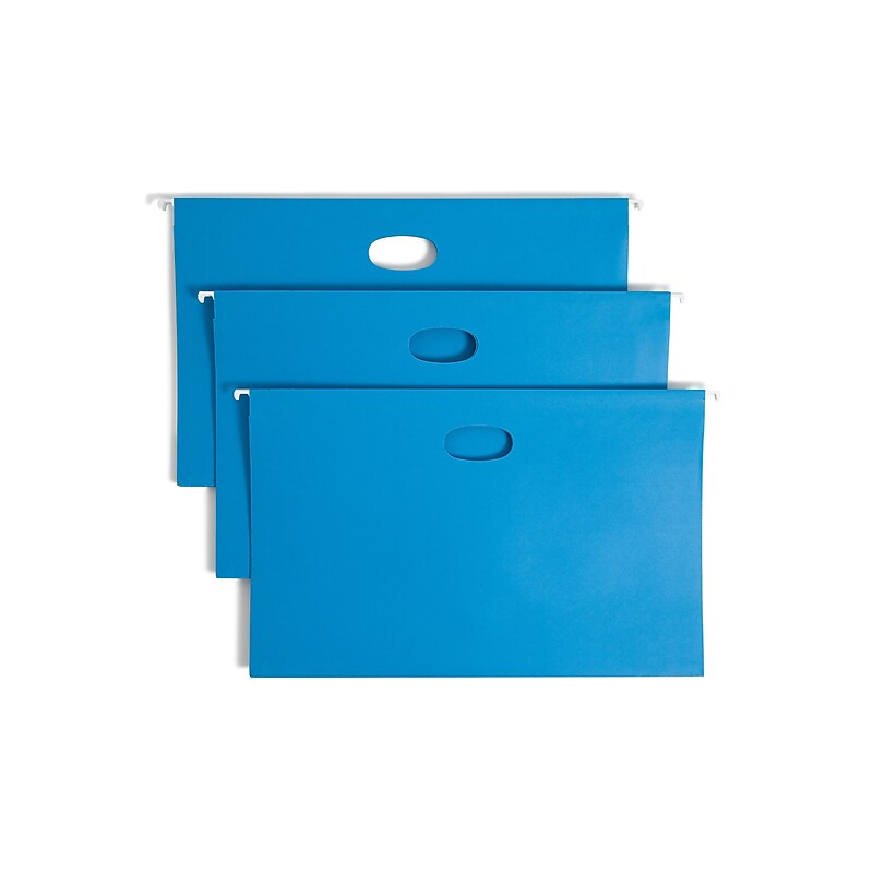 Smead Hanging File Folders, 1/5-Cut Adjustable Tab, Legal Size, Sky Blue, 25/Box (64370) image 1