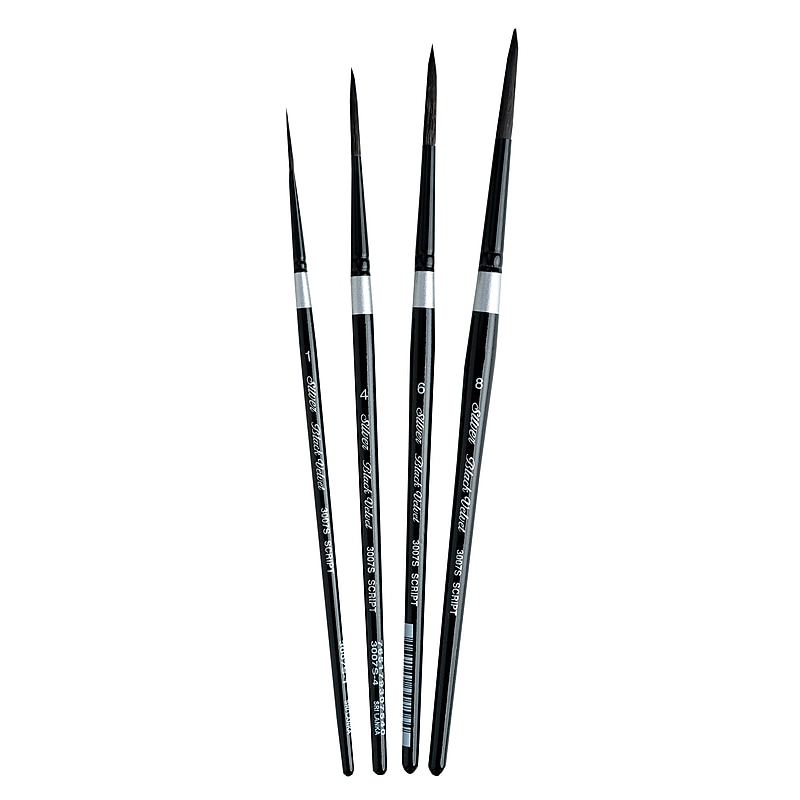 Silver Brush Black Velvet Liner Brushes, 4/Pack (SLVBV3053) image 1