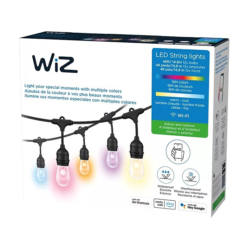 Wiz Outdoor Light String With Smart Bulbs, Multicolor (604363) image 1