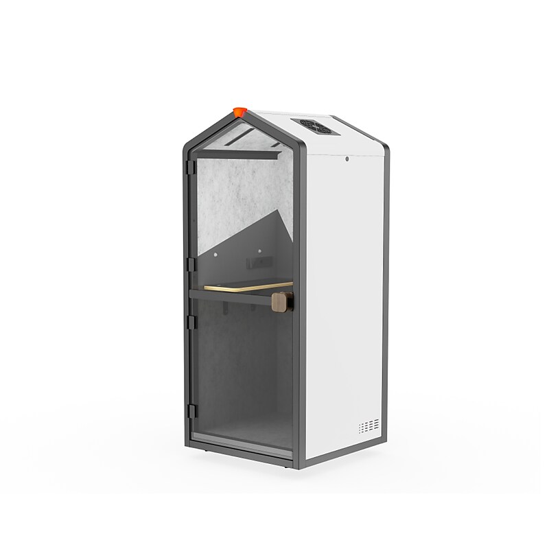 Flexispot Quick Install Series Solo Pro Sound Absorbing Privacy Booth, White (EP1SW) image 1