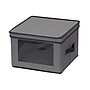 Household Essentials Large Stackable Folding Fabric Dinner Plate Storage Box, 8.5" x 12"x 12", 21.2 Qt., Gray (52536-1)~#|#~958DCF65-4DE9-40AF-8981AEA9B4A05C51_sc7