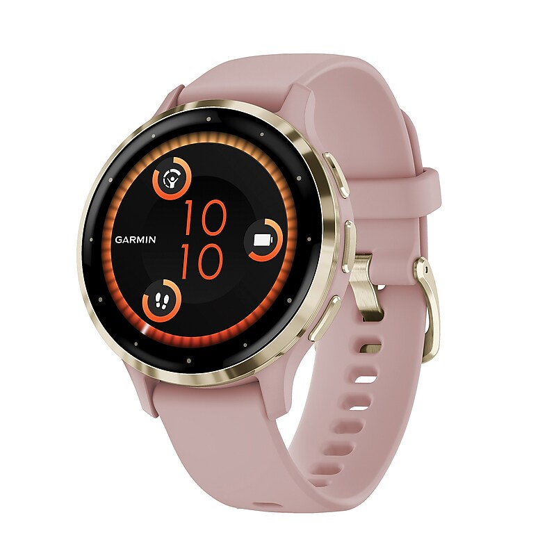 Garmin Venu 3S Smartwatch, GPS, 41mm, Dust Rose Silicone Band (010-02785-03) image 1
