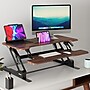 Mount-It! 38"W Rectangular Adjustable Mixed Materials Standing Desk Converter, Dark Walnut Woodgrain (MI-15006)~#|#~95963D78-C501-46CA-B1511274B954D0C7_sc7