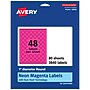 Avery Laser/Inkjet Round Multipurpose Labels, 1" Dia., Neon Magenta, 3840/Box (94500)~#|#~959D3C2A-A21C-4E95-AB4A1F32BC22FEA0_sc7