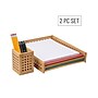 Mind Reader Bamboo Paper Tray and Pen Cup Set, Light Brown (LATPAPEN-BRN)~#|#~95A8180E-CCEE-4E0D-AAF5AC52F22676C7_sc7