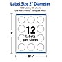 Avery Round Laser Multipurpose Labels, 2" Dia., White, 1200/Box (19479399407)~#|#~95AAF660-04F3-4275-8C834DB4EB0A50DC_sc7