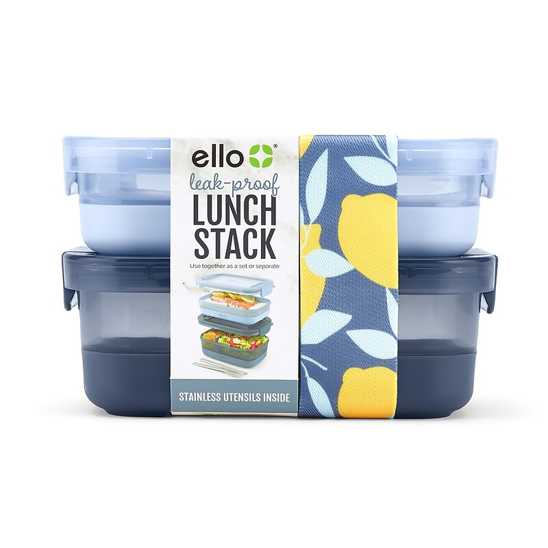ello Bento Box, Blue, 16 oz., 2/Pack (621-2444-920-6) image 1