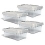 Staples 12 Qt. Latch Lid Storage Bin, Clear, 4/Pack (TR58304)~#|#~95B061F2-80CF-4418-9D9B28E8729680C1_sc7