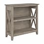 Bush Furniture Key West 30"H 2-Shelf Bookcase with Adjustable Shelf, Washed Gray (KWB124WG-03)~#|#~95B1CF0F-15BA-4FE3-86E95BD22398EEC4_sc7