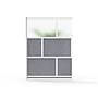 Luxor Modular Room Divider Add-On Wall, 70"H x 53"W, Gray/Frosted PET/Acrylic (MW-5370-XFCG)~#|#~95B429B7-6126-486F-B784C809D75731BD_sc7