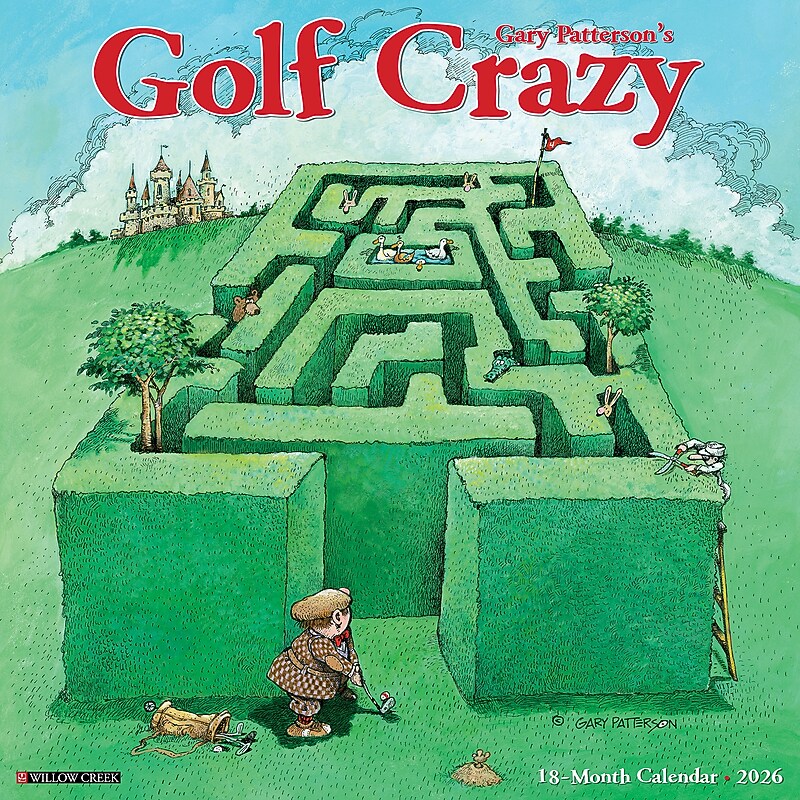 2026 Willow Creek Golf Crazy by Gary Patterson 12" x 12" Monthly Wall Calendar (51337) image 1