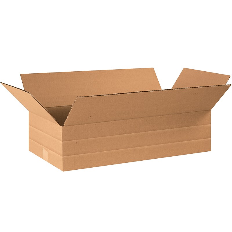 24 x 12 x 6" Multi-Depth Shipping Boxes, 32 ECT, Brown, 20/Bundle (MD24126) image 1