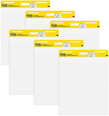 Post-it Super Sticky Wall Easel Pad 25" x 30" Lined 30 Sheets/Pad 6 Pads/Pack (561WL-VAD-6PK)