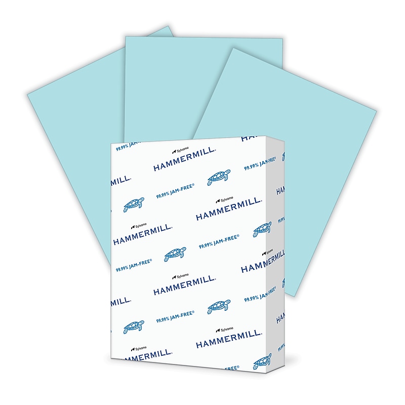 Hammermill Colors Multipurpose Paper, 24 lbs., 8.5" x 11", Blue, 500 Sheets/Ream (103671) image 1