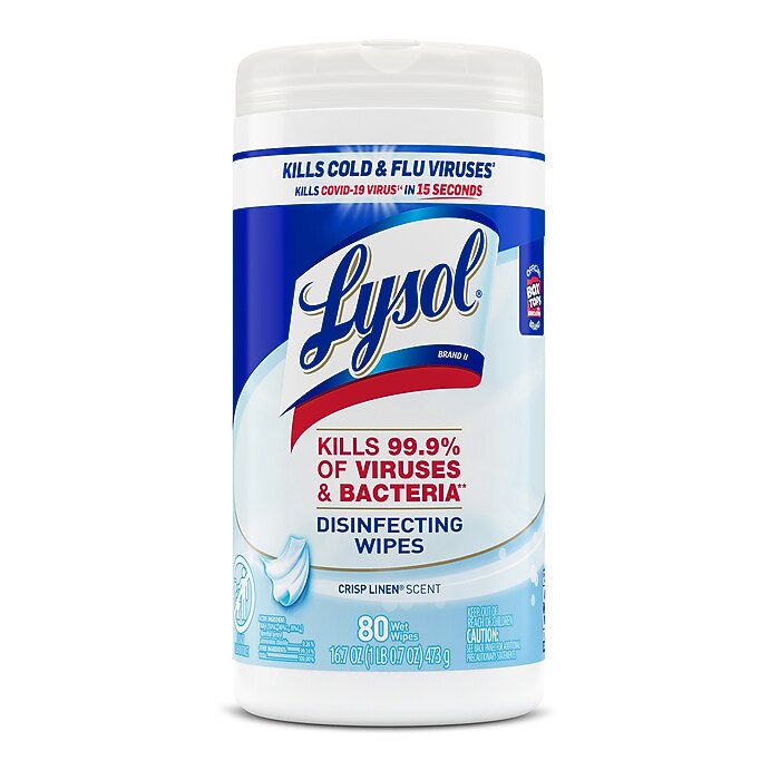 Lysol Disinfecting Wipes, Crisp Linen, 80 Wipes/Pack (1920089346