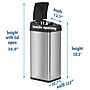 iTouchless Stainless Steel Sensor Trash Can with Wide Lid Opening and AbsorbX Odor Control System, 13 Gal., Silver (IT13MX)~#|#~95C7C280-1F5D-4A8B-9F7C1E4047DF351D_sc7