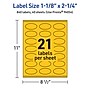 Avery Oval Laser/Inkjet Multipurpose Labels, 1-1/8" x 2-1/4", Bright Yellow (840/Box)~#|#~95C89457-8E7D-4EA0-B83C09193A1BD5CC_sc7