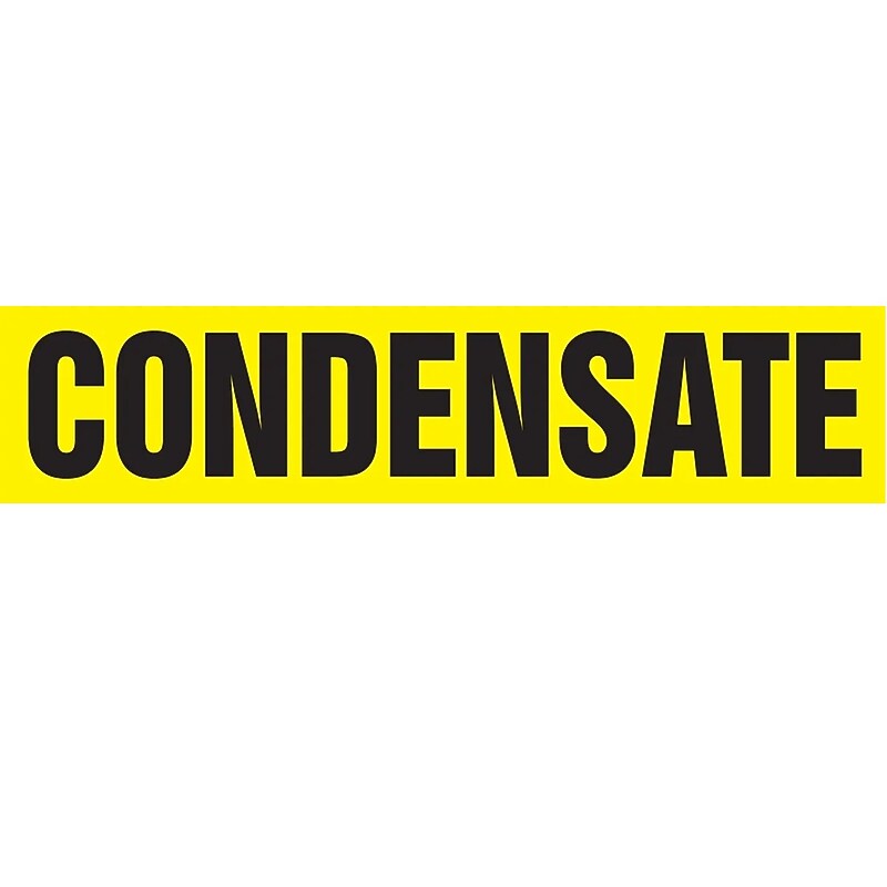 Accuform Self-Stick Pipe Marker, CONDENSATE, 2-1/2" to 6", Black/Yellow (RPK229SSD) image 1
