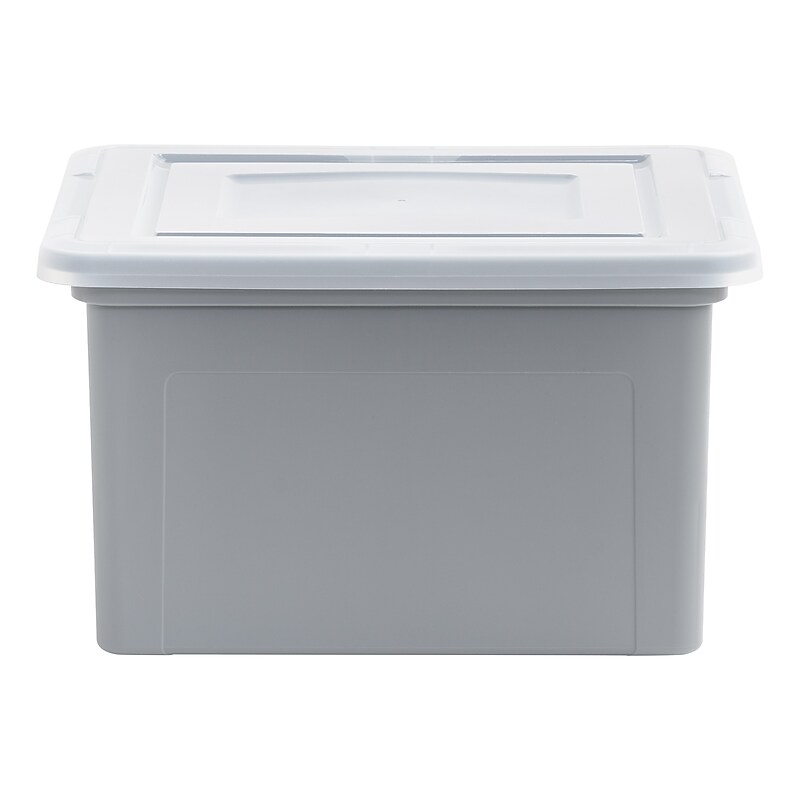 Iris 35 Quart Storage Container, Plastic, Gray, 3/Pack (500166) image 1