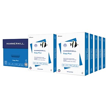 Hammermill Copy Plus 8.27" x 11.69" Paper, 20 lbs., 92 Brightness, 5000 Sheets/Carton (105500CT)
