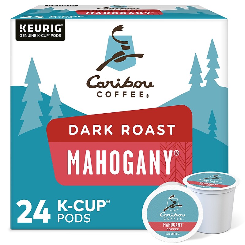 Caribou Mahogany Coffee, Dark Roast, 0.40 oz. Keurig® K-Cup® Pods, 24/Box (6990) image 1