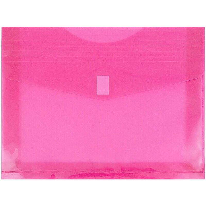 JAM Paper Premium Plastic Document File, 1 Pocket, Letter, Fuchsia Pink, 3/Pack (218V2fux3) image 1