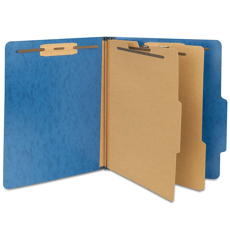 Staples Moisture Resistant Classification Folder, 2-Dividers, 2.5" Expansion, Letter Size, Dark Blue, 10/Box (ST614620-CC) image 1