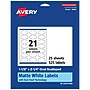 Avery Laser/Inkjet Multipurpose Labels, White, 21 Labels/Sheet, 25 Sheets/Pack (94061-WMP25)~#|#~95E03E2E-C5E9-42D8-9B6E1CCF1A6AB366_sc7
