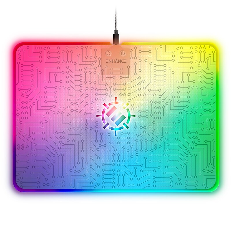 Enhance Voltaic 2 Inner Spring Non-Skid Gaming Mouse Pad, 7 LED Colors (ENVOPL2100CLWS) image 1