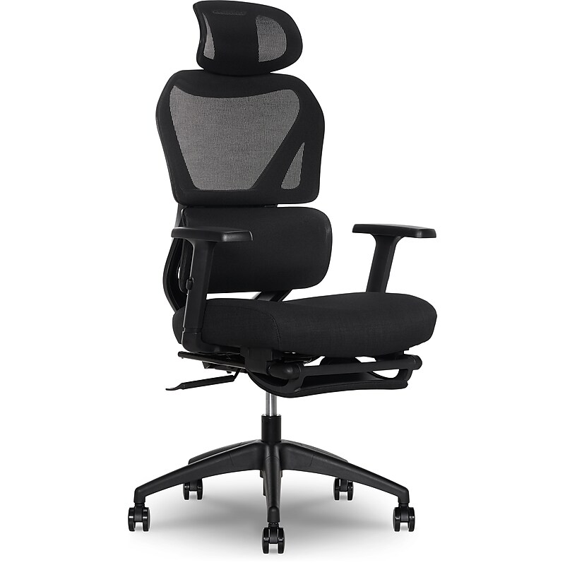Sharper Image S-850 Heated Ergonomic Mesh Swivel Executive Massage Chair, Black (60106-BLK) image 1
