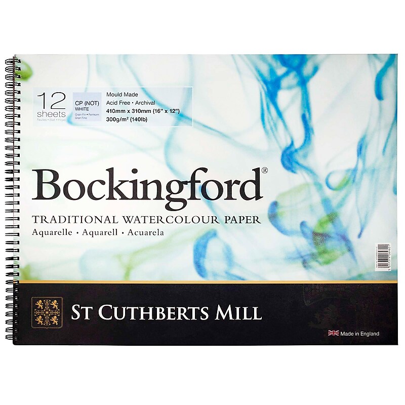 St Cuthberts Mill Bockingford 16" x 12" Watercolor Sketch Pad, 12 Sheets/Pad (STCT47030001011E) image 1