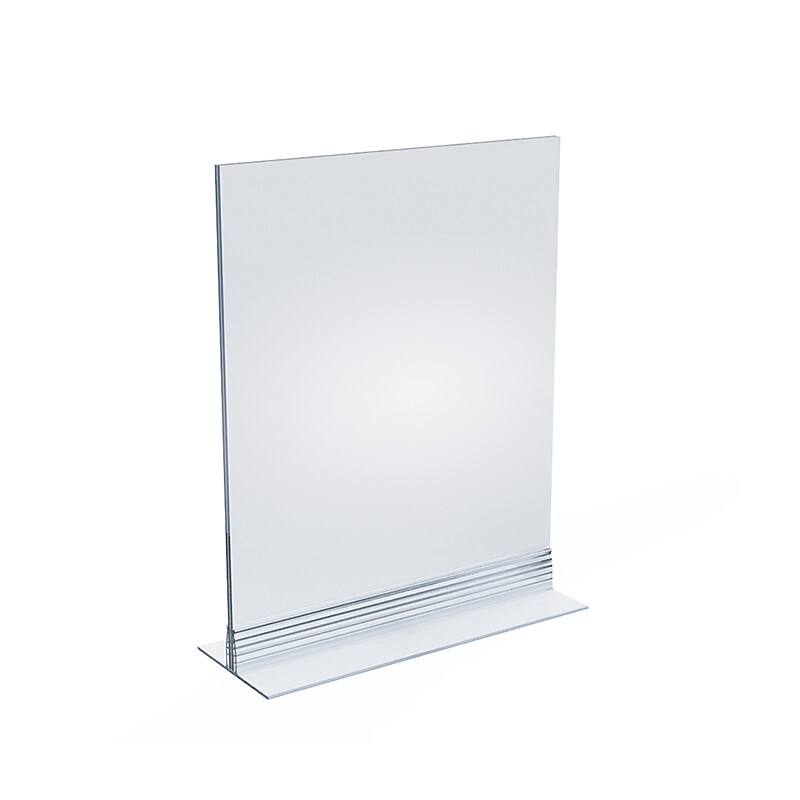 Azar Sign Holder, 8" x 10", Vertical, Clear Acrylic, 10/Pack (102718) image 1