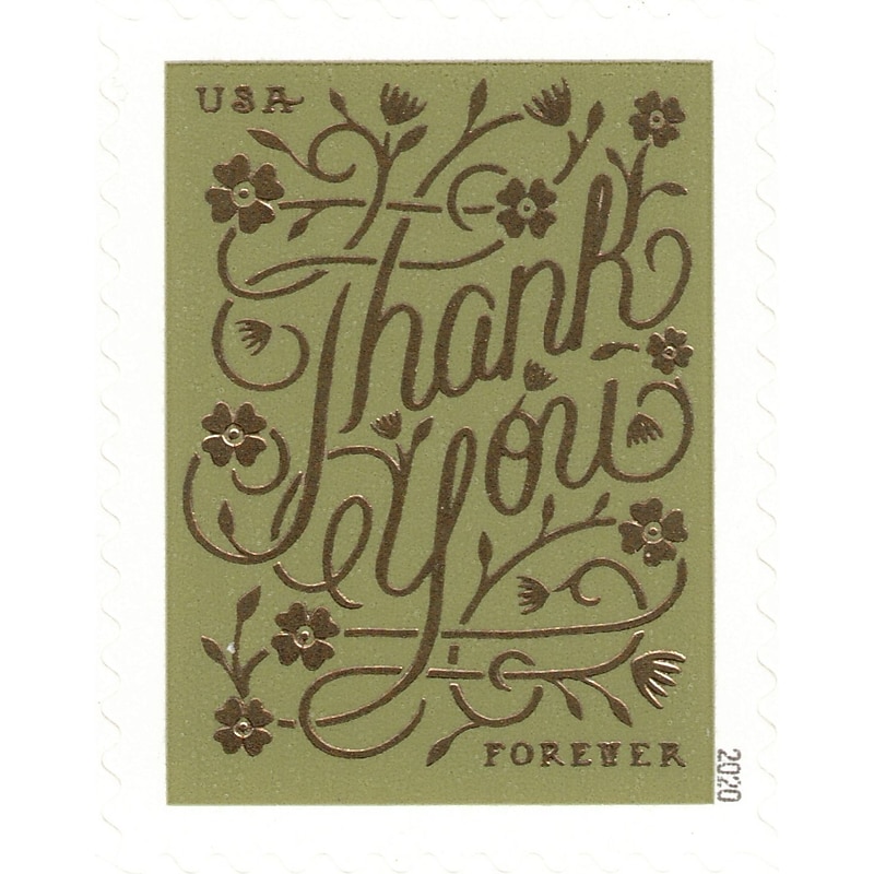 USPS Thank You Forever 20 Postage Stamps (FOR-THANKYOU-20) image 1