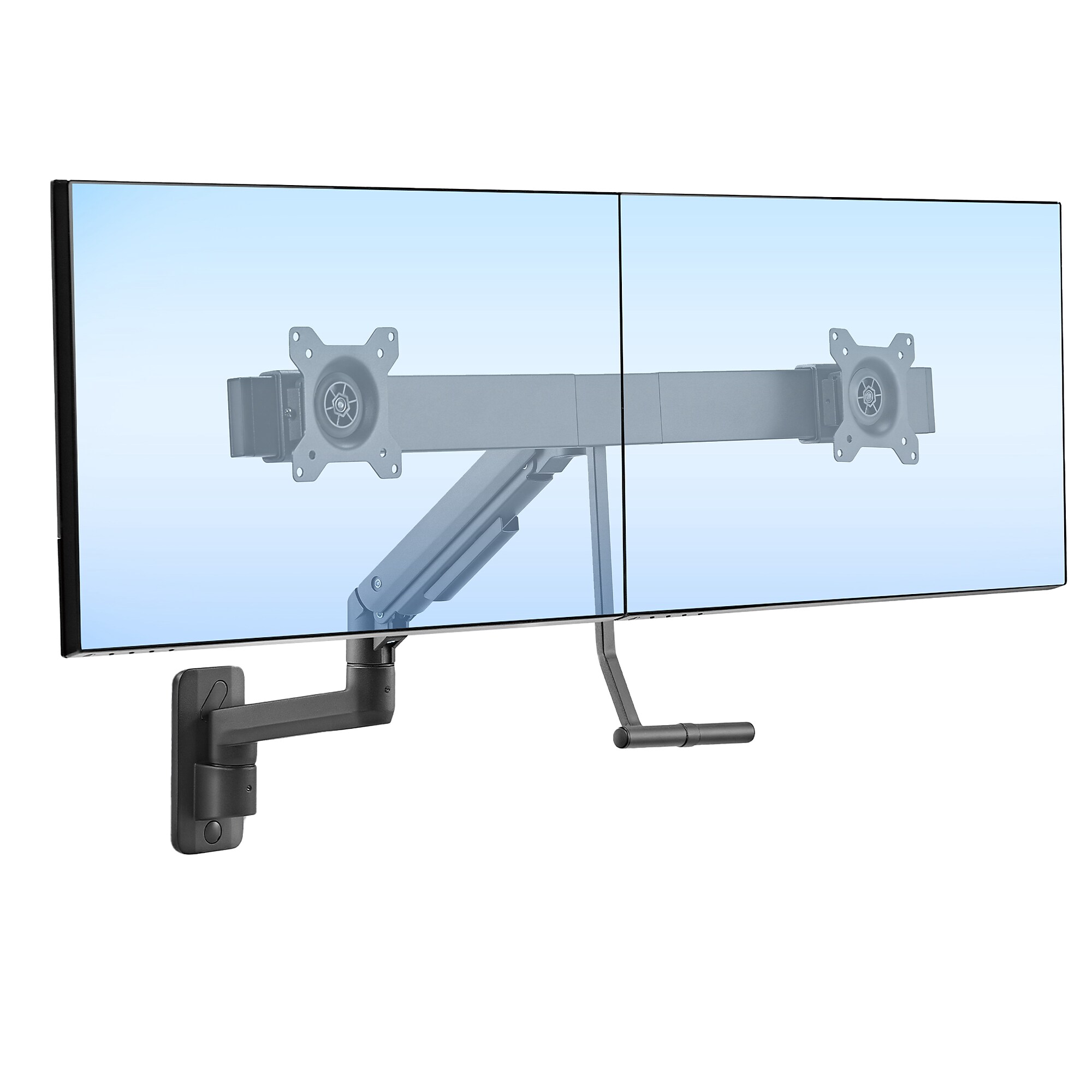 Mount-It! Adjustable Dual Monitor Wall Mount with Gas Spring Arm and Crossbar, Up to 32″ Monitor, Black (MI-12010) Sansujyuku sansujyuku.com