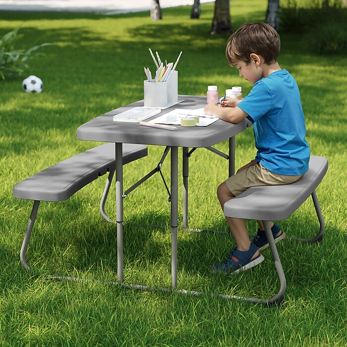 Flash Furniture Paige Rectangular Folding Kids Picnic Table and