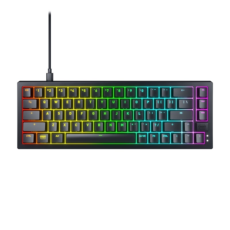 Cherry XTRFY K5V2 Compact Backlit Gaming Mechanical Keyboard, Black (CX-K5V2-RGB-CPT-BLACK-R-US) image 1