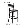Flash Furniture HERCULES Series Traditional Metal Ladder Back Restaurant Barstool, Black/Walnut, 2-Pieces/Pack (2XUDG697BBARWAW)~#|#~9604D733-B482-4137-BC95E3E3CAB6B588_sc7