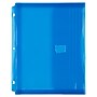 JAM Paper Plastic Binder Pocket, 3-Hole Punched, Blue, 3/Pack (218VB1BUX3)~#|#~960735D9-CB34-46F2-9E0704DE0612D1DA_sc7