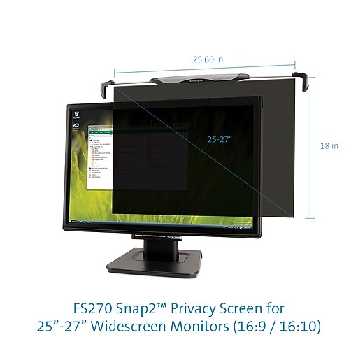 Kensington Snap2 AntiGlare Privacy Screen for 25" 27" Widescreen