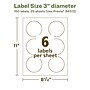Avery EcoFriendly Laser/Inkjet Circle Multipurpose Labels, 3" Dia., White, 150/Pack (94513)~#|#~961DE350-F475-47F8-A10E51E3E9FC14D1_sc7