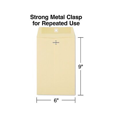 thumbnail image 2 of Staples 6x9 Extra-Heavyweight Clasp Envelopes - Manila Security Mailers For Documents & Files (Box Of 100) 2 of 14