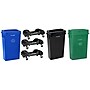 Alpine Industries Polypropylene Trash Can with Dolly, 23 Gallon, Assorted Colors, 3/Pack (477-PKD1)~#|#~962449CF-8440-4702-8C387614803DFF30_sc7