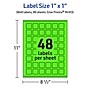 Avery Laser/Inkjet Multipurpose Square Labels, 1" x 1", Neon Green, 3840/Box (94103)~#|#~96266D18-F9AE-4B3B-AB78F26C2510ECCF_sc7