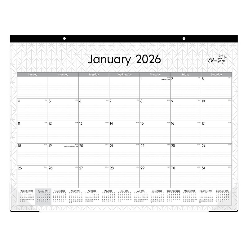2026 Blue Sky 22" x 17" Monthly Desk Pad Calendar, Enterprise (111294-26) image 1