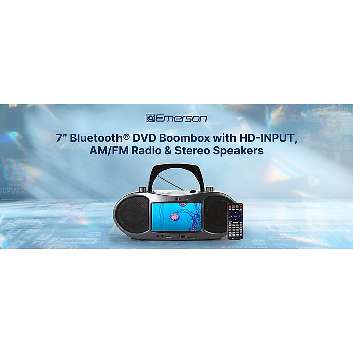 Emerson Bluetooth Boombox Radio, Black (EDL-2560H) | Staples