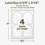 Avery Hemp Arched Laser/Inkjet Multipurpose Labels, 4-3/4" x 3-1/2", Off-White (32/Pack)~#|#~96399F49-BB86-48BD-A748A26F94CD8618_sc7