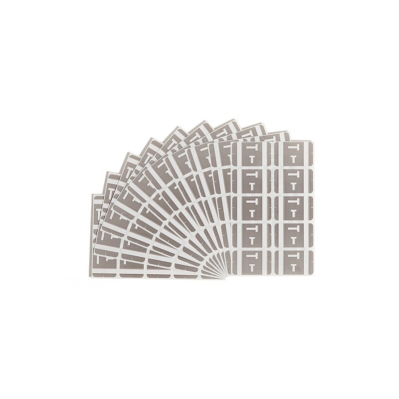 Smead AlphaZ ACCS Color-Coded Alphabetic Labels, T, Gray, 100/Pack (67190) image 1
