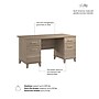 Bush Home Somerset 60"W Office Computer Desk with Drawers, Ash Gray (WC81628K)~#|#~963F003A-FCB1-4F3A-99D9035EE10745C8_sc7