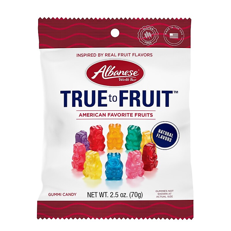 Albanese True to Fruit Variety Fruit Gummies, 2.5 oz., 24/Pack (220-02419) image 1