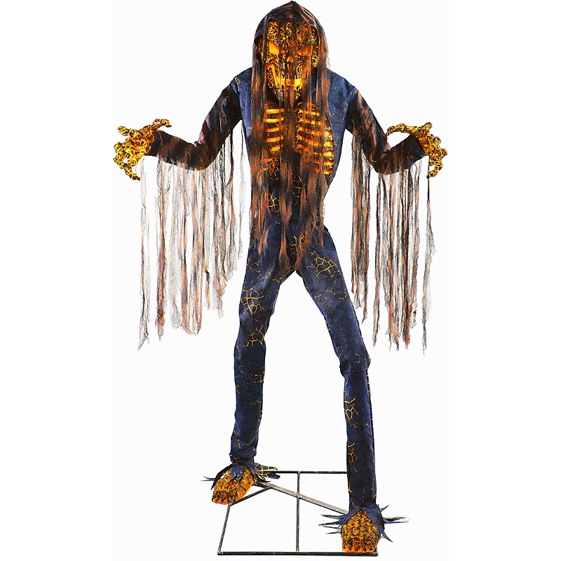 Haunted Hill Farm 7.5' Tall Motion-Activated Smoldering Ghoul (HHSMOLDRGHL-4FLSA) image 1